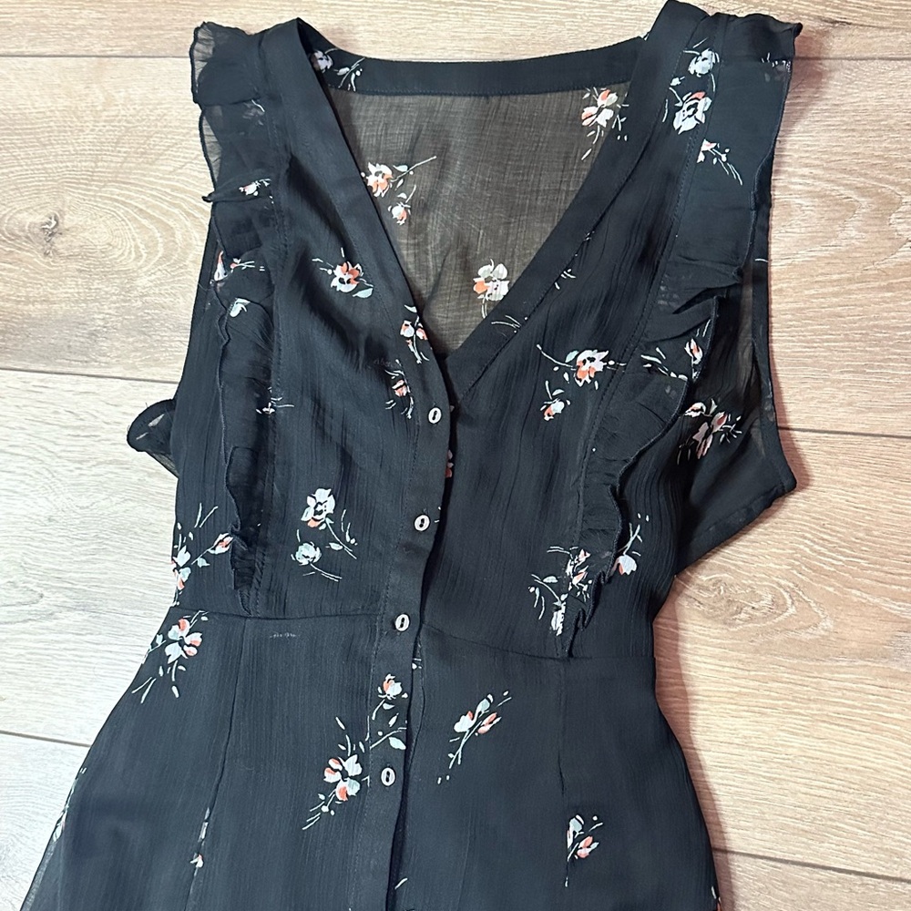 Abercrombie & Fitch Floral Sheer Hi-Low Button Up Maxi Dress - Picture 4 of 12